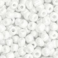 Glasperlen rocailles ± 4mm Bright white ab